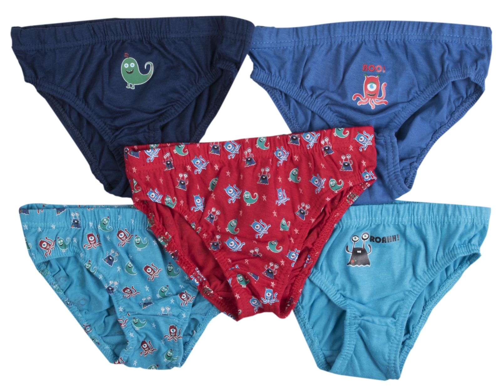 Kids Boys 5 Pairs Pack 100 Cotton Striped Briefs Childrens Underpants